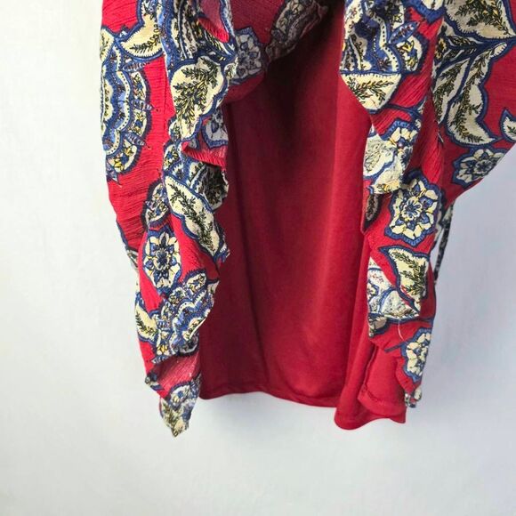 Maurices Red Boho Floral Sleeveless Dress L - Picture 6 of 9